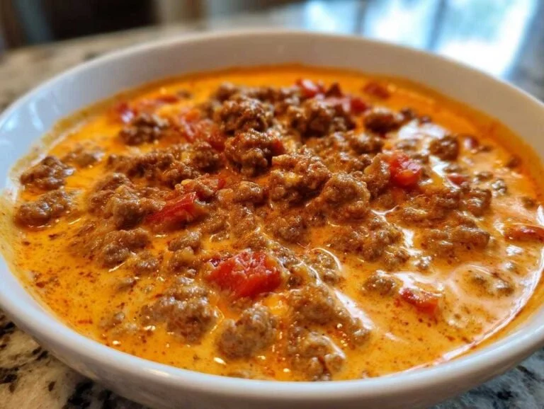 Delicious 4-ingredient Rotel Dip garnished and served with tortilla chips