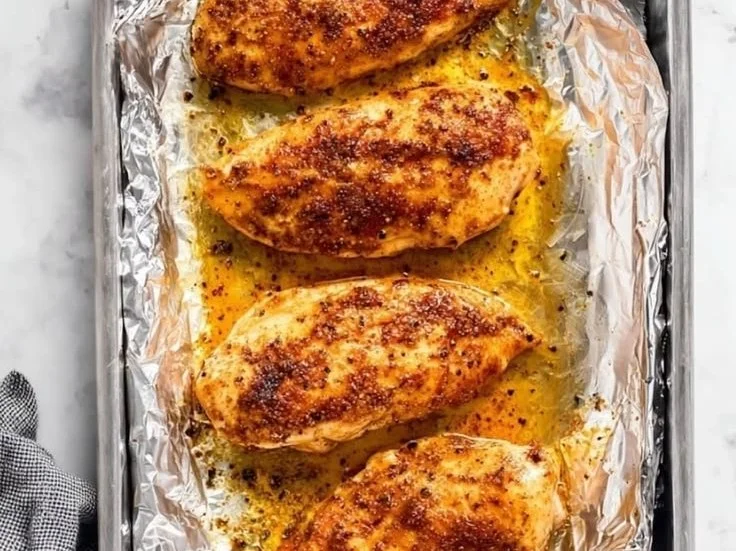 Brown Sugar Chicken Bake served with sides on a plate