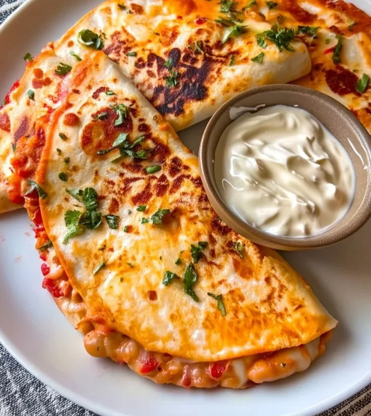 Buffalo White Bean Tacos topped with fresh ingredients
