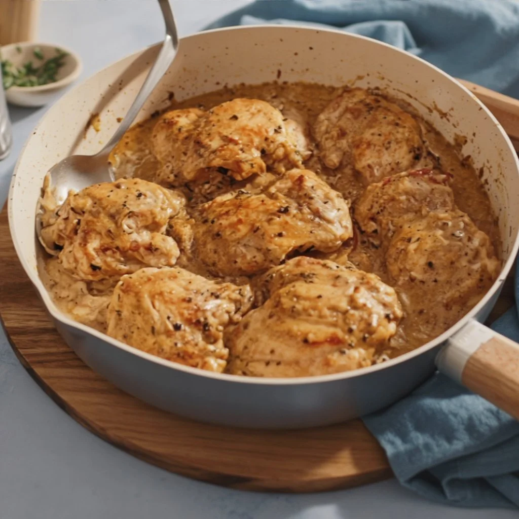Delicious chicken with pepper dish served on a plate