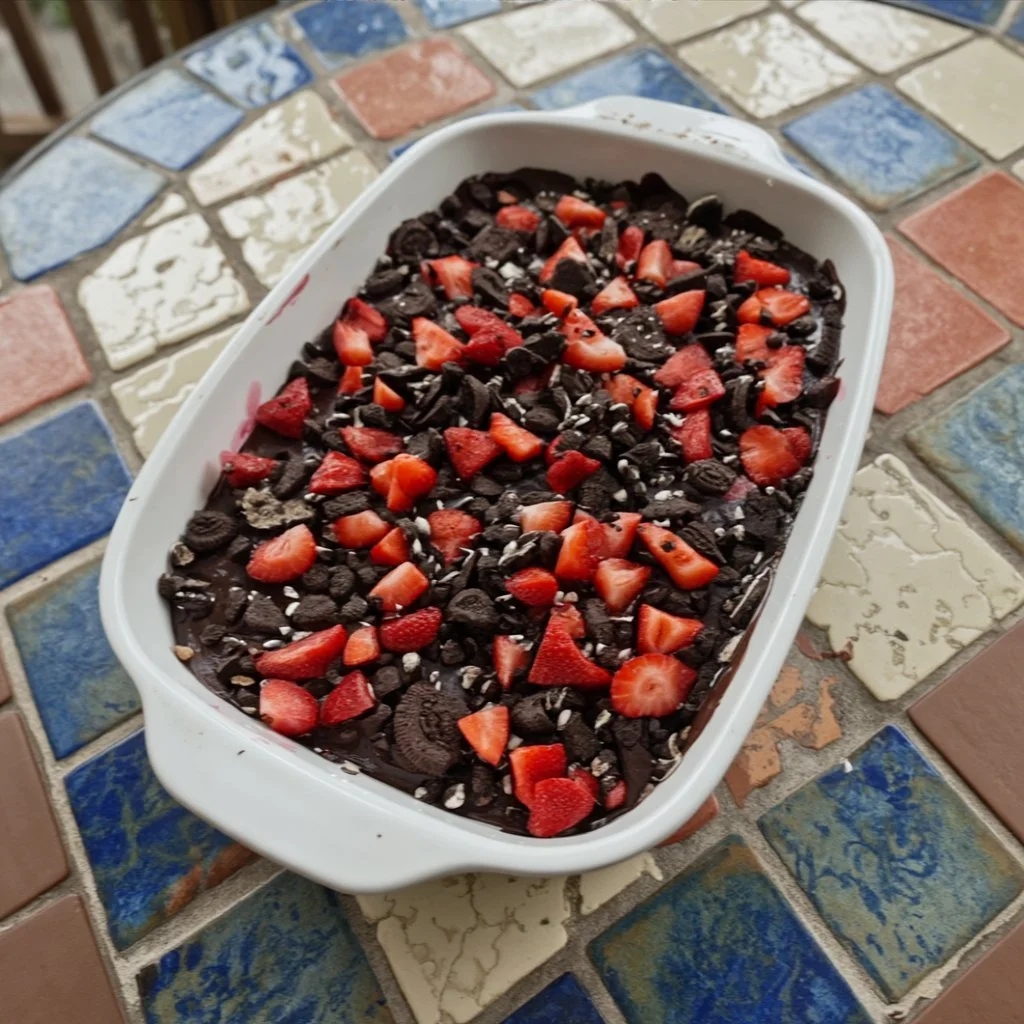 Delicious chocolate covered strawberry dip served with fresh strawberries