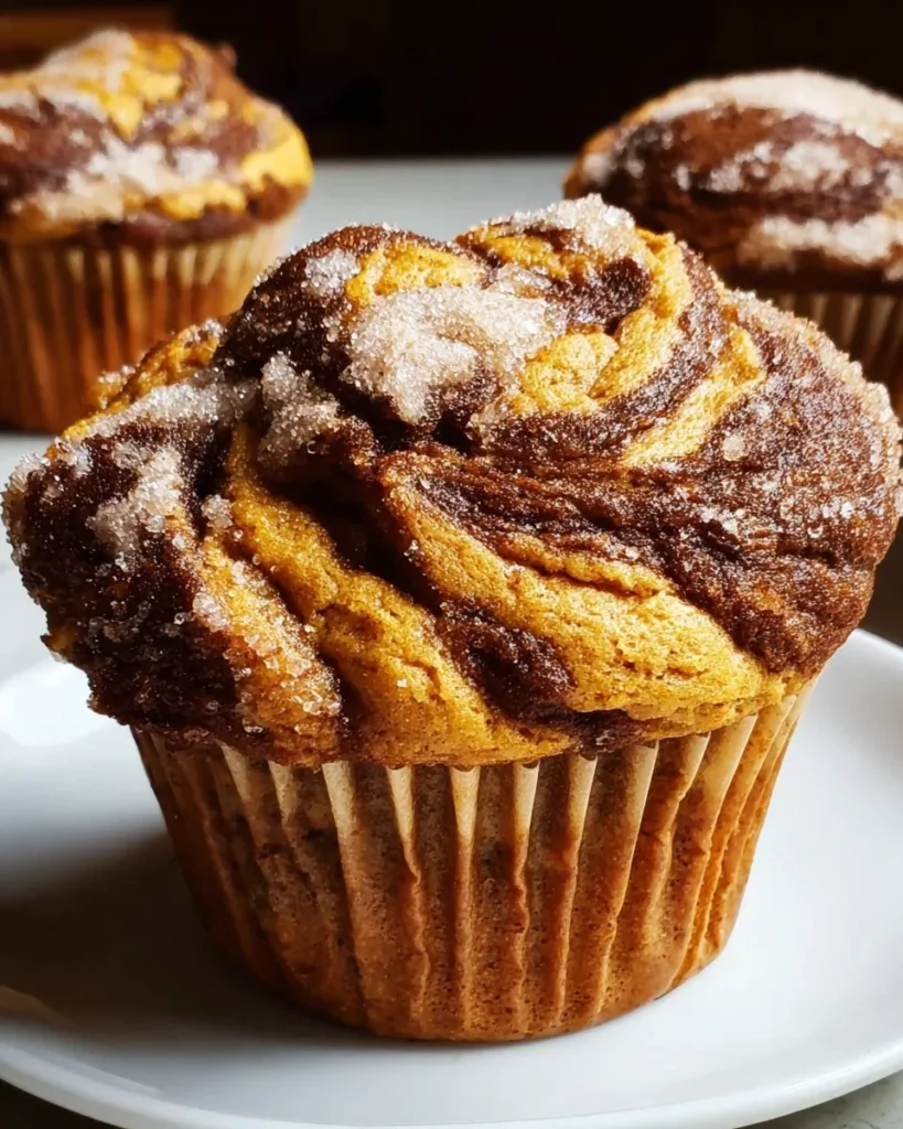 Gingerbread pumpkin muffin swirls on a decorative plate