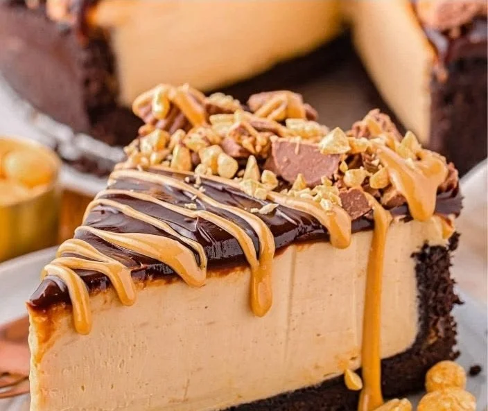 No-Bake Peanut Butter Cheesecake with Oreo Crust, a rich dessert dish