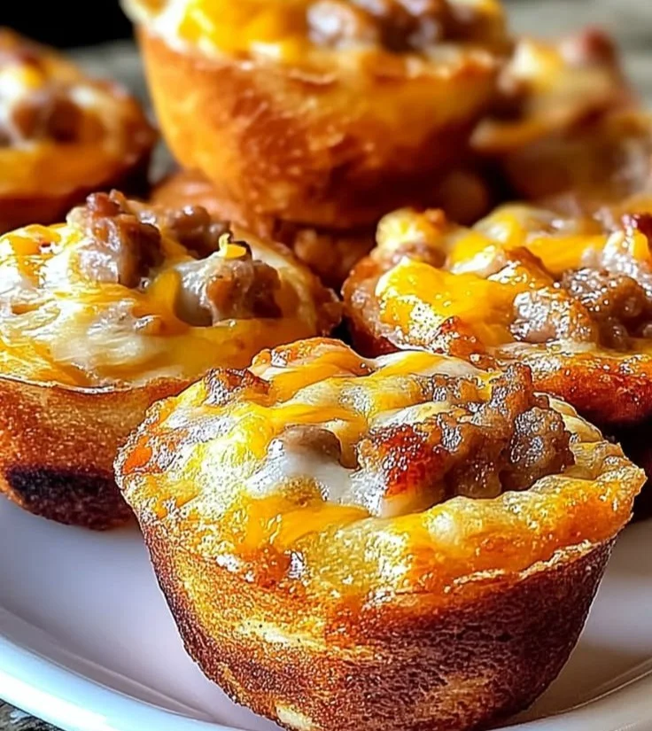 Pancake sausage mini muffins served on a plate