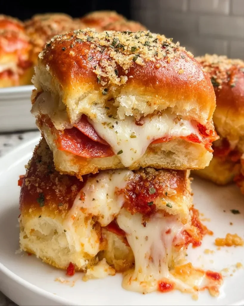 Delicious Pizza Sliders served on a platter with toppings