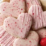 Delicious strawberry shortbread cookies on a baking tray