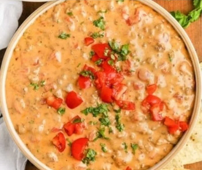 Delicious Rotel dip made with just 4 simple ingredients