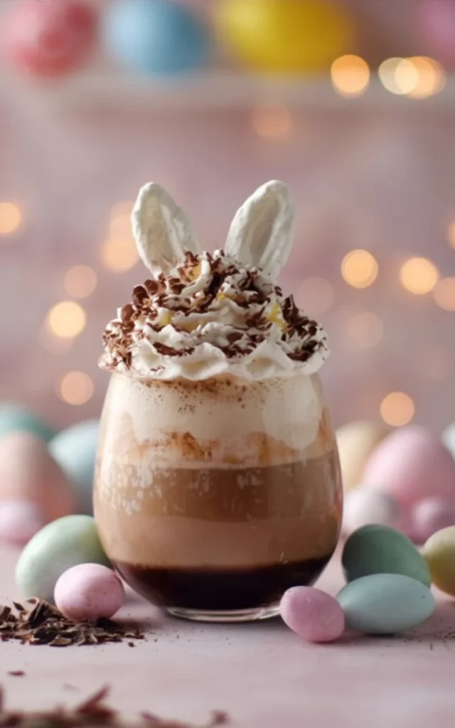 Delicious Drunk Bunny cocktail garnished with fresh fruit and colorful straws.