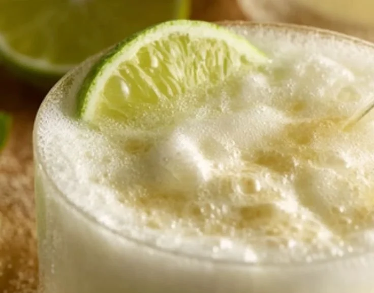 Refreshing Brazilian Lemonade made with lime, sugar, and condensed milk