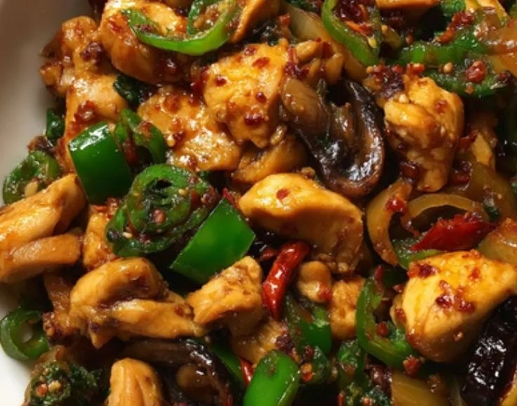 Spicy Jalapeño Chicken Stir-Fry featuring vibrant vegetables and seasoning