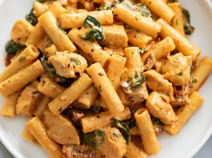 Creamy Marry Me Chicken Pasta with herbs and cheese served on a plate.