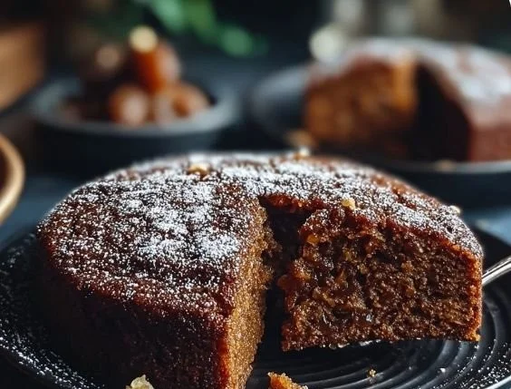 Delicious 4-Ingredient Date Cake served on a plate