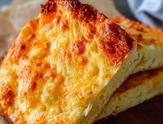 Cheesy Cottage Cheese Bread loaf freshly baked and sliced
