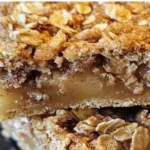 Delicious Cinnamon Pear Oat Squares arranged on a rustic wooden table