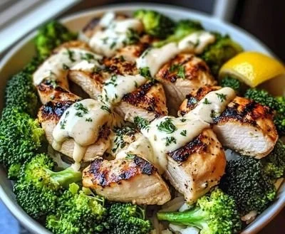Delicious grilled chicken and broccoli bowls served in a bowl with spices