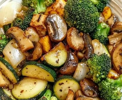 Colorful hibachi vegetables grilled to perfection on a hot plate.
