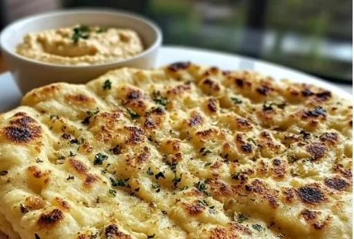 Delicious gluten-free flatbread ready to serve with toppings.