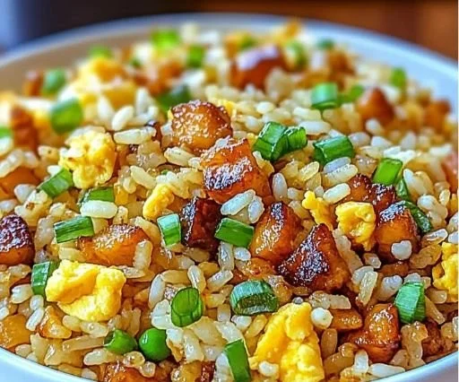 Delicious Hibachi Fried Rice served in a bowl, showcasing vibrant vegetables and rice.