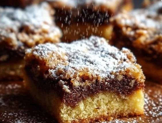 Delicious ooey gooey cake mix bars fresh out of the oven