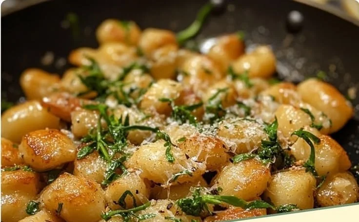 One-Pot Lemon Garlic Gnocchi Skillet prepared with fresh ingredients.