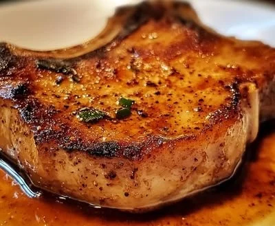 Delicious Texas Roadhouse Pork Chop cooked to perfection in 5 easy steps