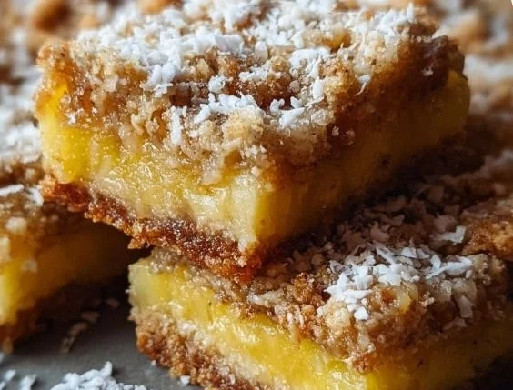 Delicious Tropical Pineapple Bliss Bars served on a plate