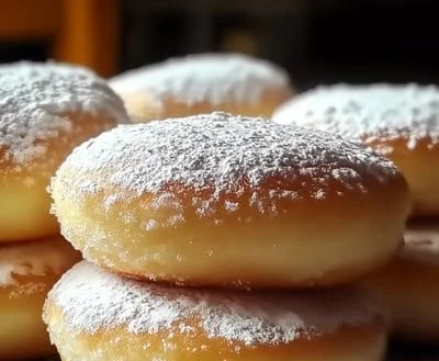 Freshly made Vanilla French Beignets dusted with powdered sugar