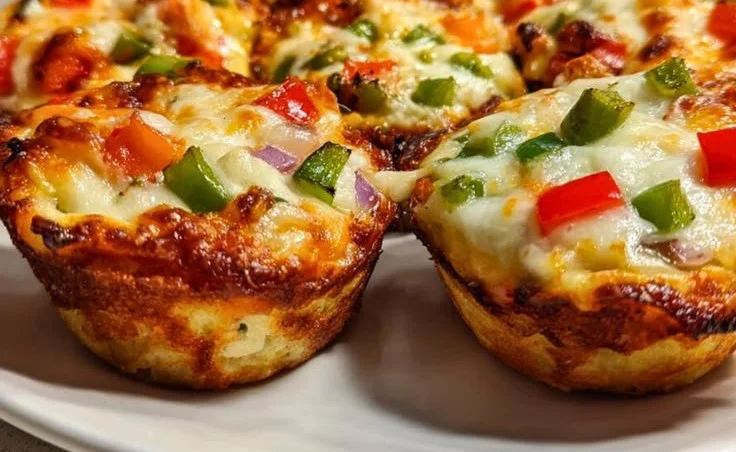 Healthy cottage cheese pizza crust bowls with 20g protein