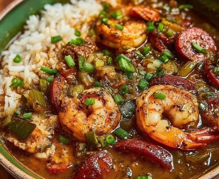 Bowl of authentic Cajun Gumbo showcasing rich ingredients and spices