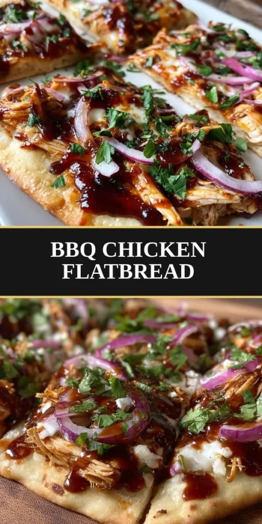 Delicious BBQ Chicken Flatbread topped with cheese and fresh herbs
