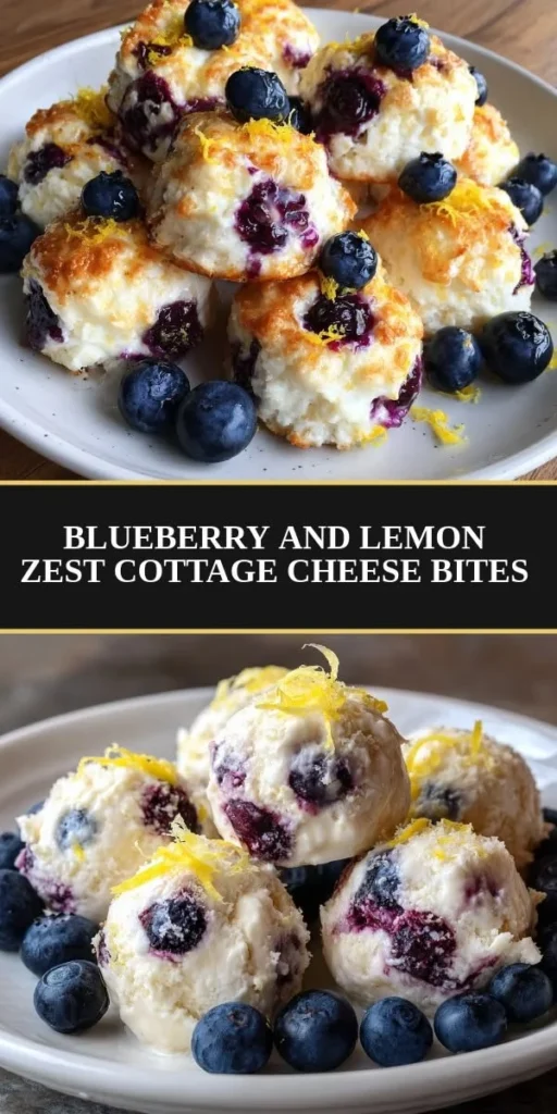 Blueberry Lemon Zest Cottage Cheese Bites for a healthy snack or breakfast.