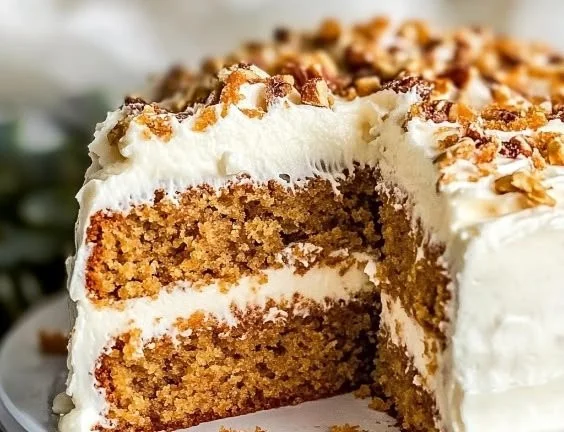 Moist and delectable homemade Carrot Cake with cream cheese frosting