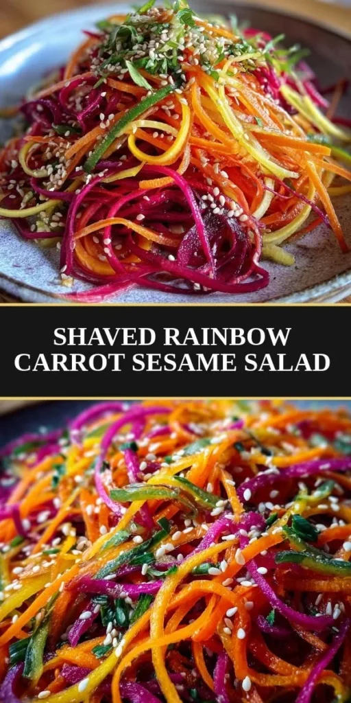 Vibrant Carrot Sesame Salad with fresh carrots, sesame seeds, and dressing.