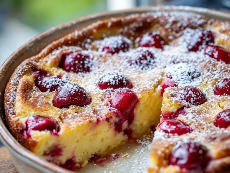 Delicious Cherry Clafoutis with fresh cherries and creamy texture