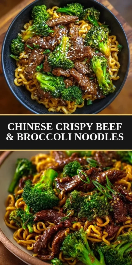 Plate of crispy beef served with broccoli and noodles in a savory sauce.
