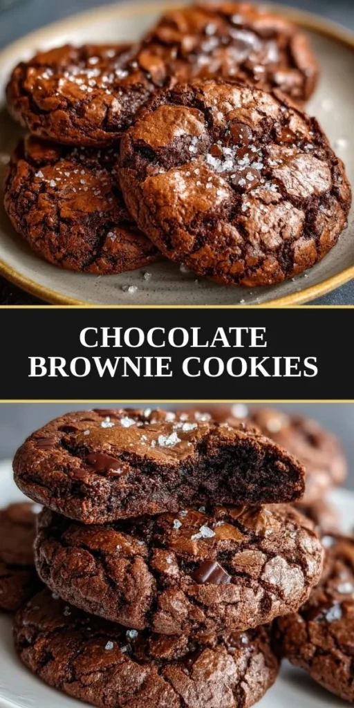 Homemade chocolate brownie cookies freshly baked on a cooling rack.