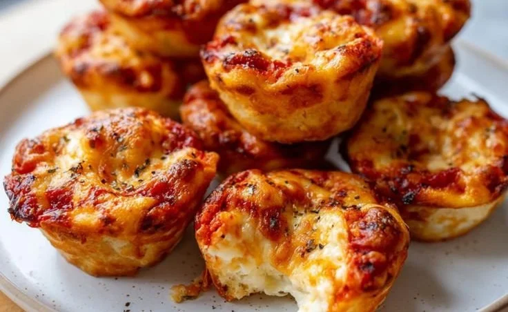Delicious Cottage Cheese Pizza Bites ready to serve with fresh toppings
