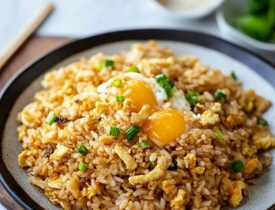 Delicious homemade Egg Fried Rice served in a bowl