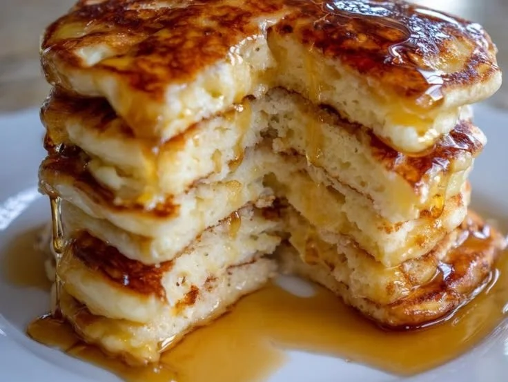 Fluffy pancakes stacked high, showcasing the perfect pancake recipe for breakfast.