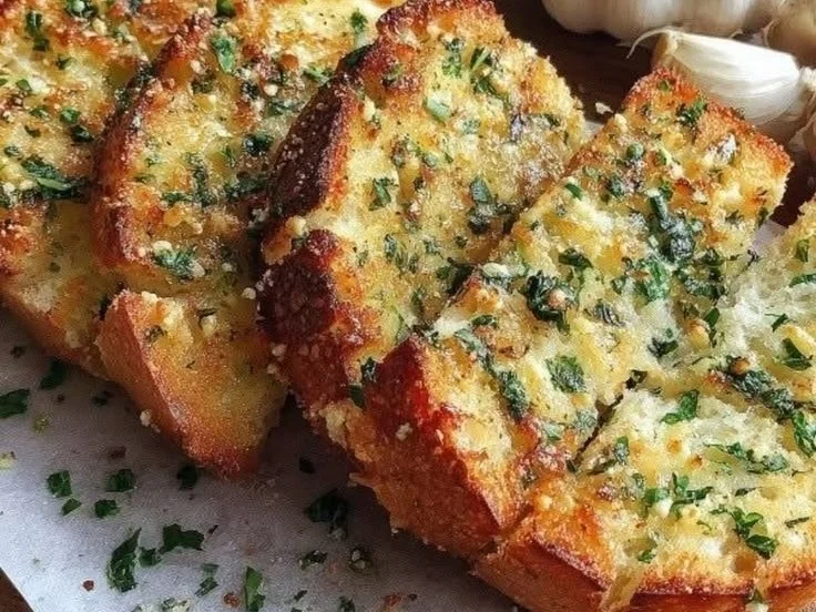 Freshly baked Garlic Parmesan Artisan Bread with crispy crust