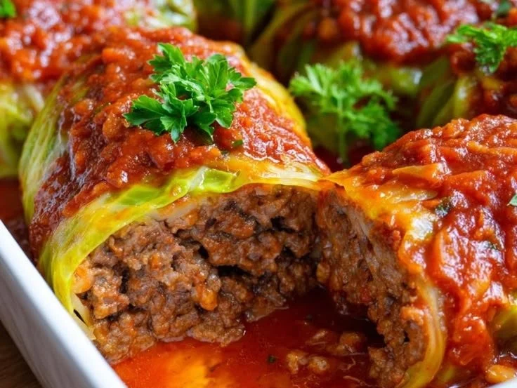 Old fashioned cabbage rolls recipe with savory filling and tender cabbage leaves.