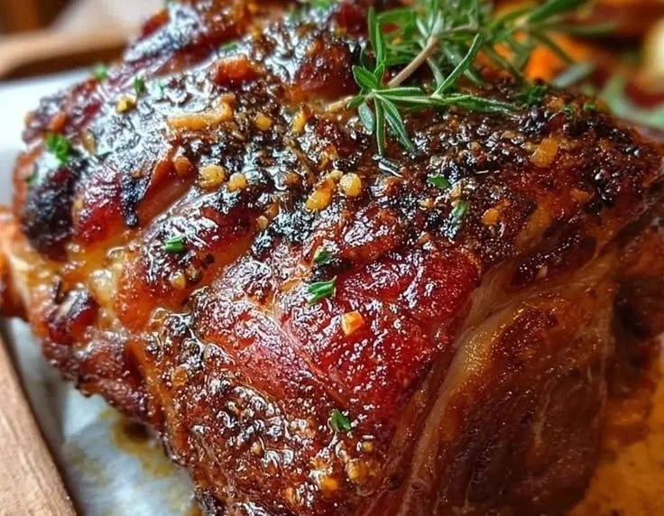 Delicious German-style beef knuckle served with traditional sides