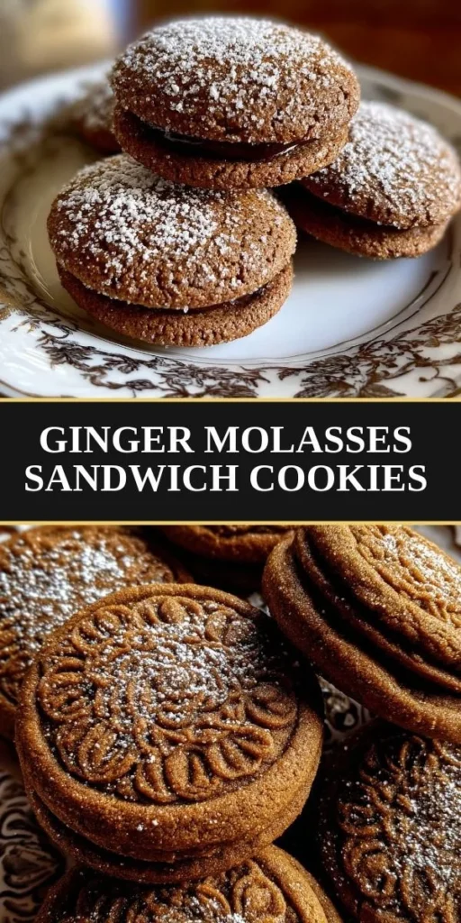 Ginger Molasses Sandwich Cookies with a delicious spiced filling