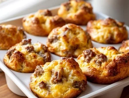 High-protein pancake sausage mini muffins for a healthy breakfast