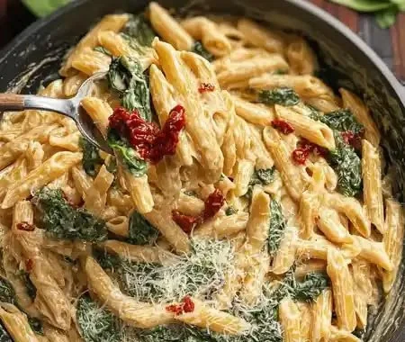 A plate of high protein pasta topped with fresh vegetables and sauce