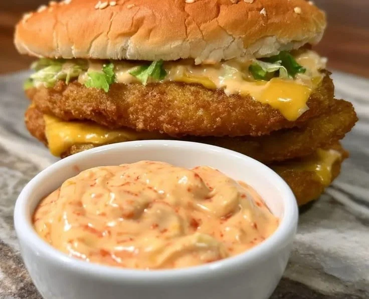 Homemade Big Mac sauce in a bowl with ingredients
