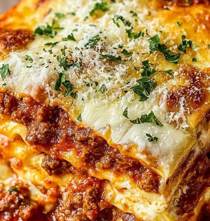 Delicious homemade ricotta lasagna with layers of cheese and sauce