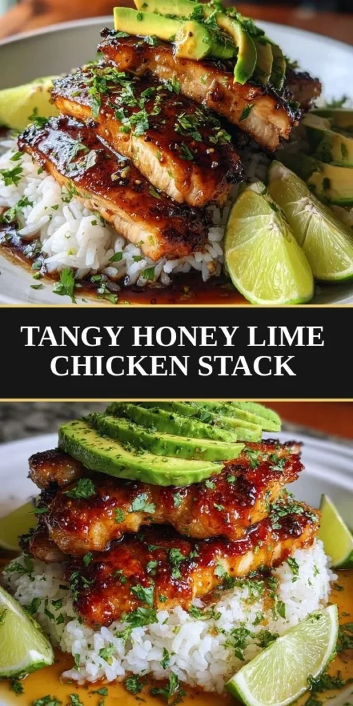 Delicious Honey Lime Chicken Stack served with fresh ingredients