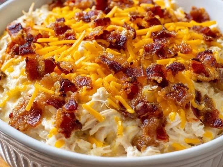 Delicious Keto Crack Chicken prepared in a crockpot with creamy ingredients.