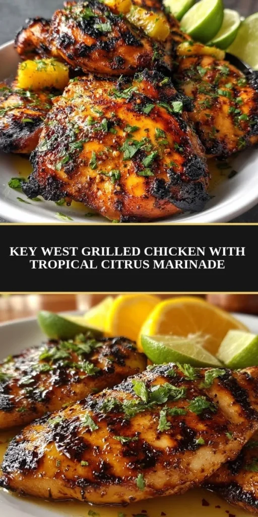 Key West citrus-marinated grilled chicken served on a platter